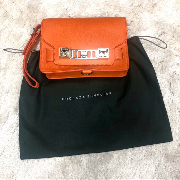 Proenza Schouler Orange Clutch Handbag - Picture 1 of 8